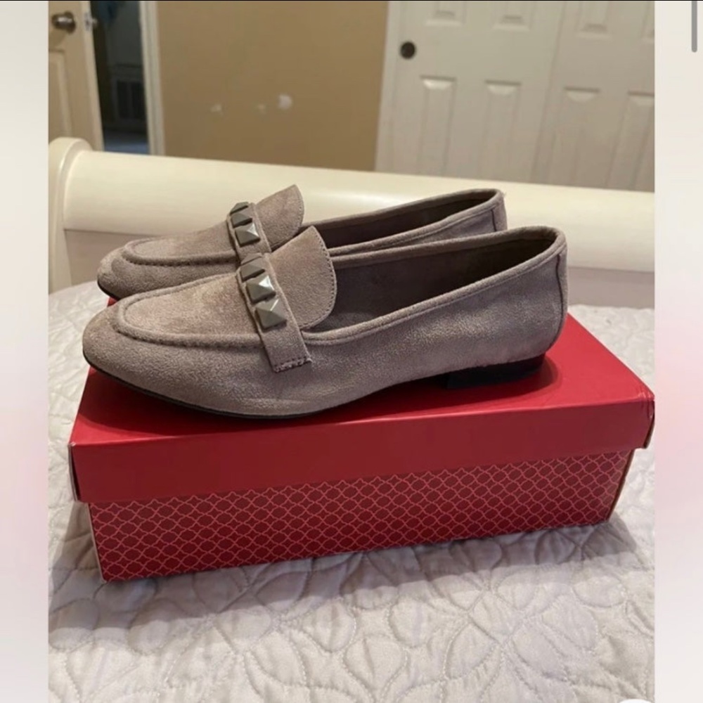 Kelly and Katie grey loafers